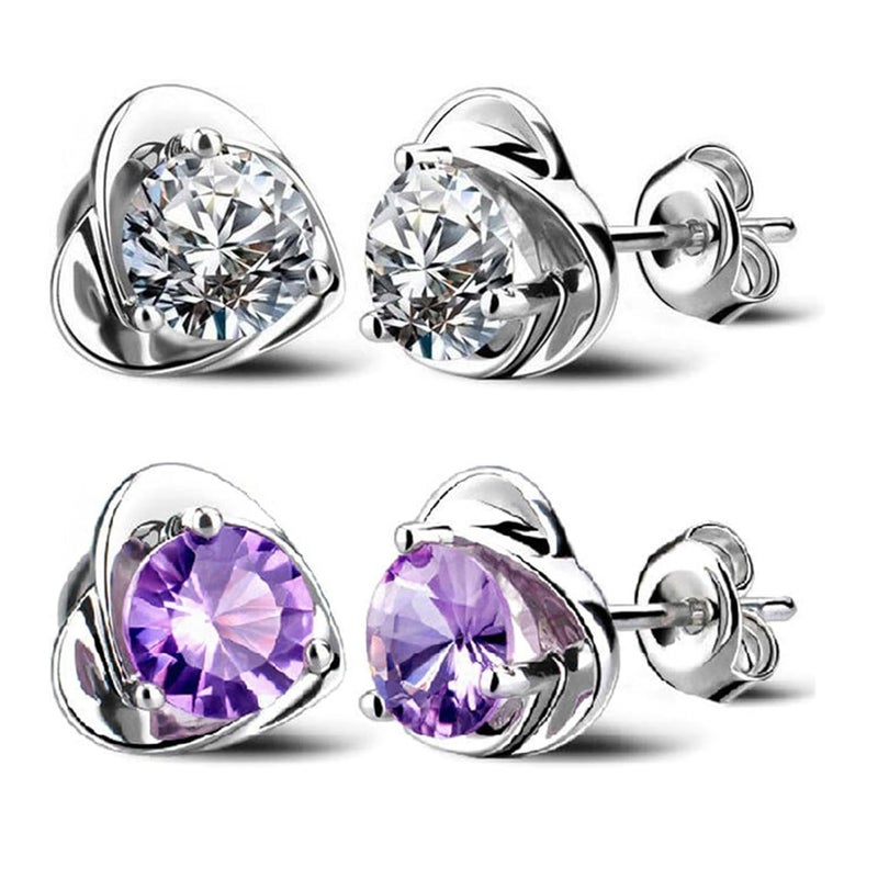 TACBSP Lymphatic Earrings for Women Halolux Lymphvity Germanium Drainage Therapy Negative Ion Lymph Detox Earrings Jewelry (purple+clear) - Image 1