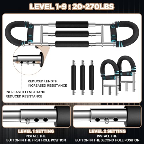 Laapee Twister Arm Trainer, 9-Level Adjustable 20-270lbs Chest Workout Equipment with Grip Strength Trainer, Arm Trainer for Men Women, Home Gym Arm Exerciser to Build Biceps, Chest & Grip Strength - Image 4
