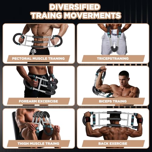Laapee Twister Arm Trainer, 9-Level Adjustable 20-270lbs Chest Workout Equipment with Grip Strength Trainer, Arm Trainer for Men Women, Home Gym Arm Exerciser to Build Biceps, Chest & Grip Strength - Image 2