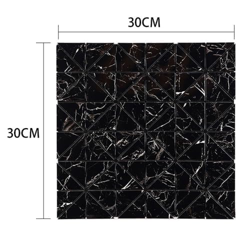 JILMAJ JILMAJ 12 x 12 Chex Foam Tiles Peel and Stick SelfAdhesive Waterproof PE Foam Tile Stickers Panels Designed Wall Panel 3D Check Pattern Stylish Marble Floor Tiles Black 2 PCS  - Image 5