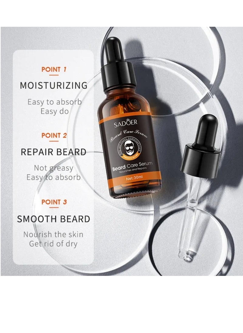 SADOER - 2Pcs Beard Care Serum For Men Natural Beard Serum For Beard Growth Repair and Nourishment Grooming Routine Hydrates Moisturizes Mens Facial Hair Beard Oil For Thicker Fuller Beard 2x30ml - Image 1