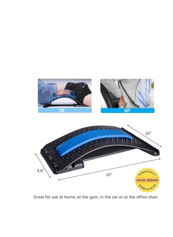 Back Stretcher for Pain Relief – Multi-Level Lumbar Support Device for Lower & Upper Back, Sciatica, Scoliosis, Herniated Disc