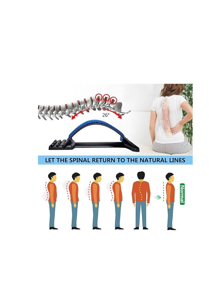 Back Stretcher for Pain Relief – Multi-Level Lumbar Support Device for Lower & Upper Back, Sciatica, Scoliosis, Herniated Disc