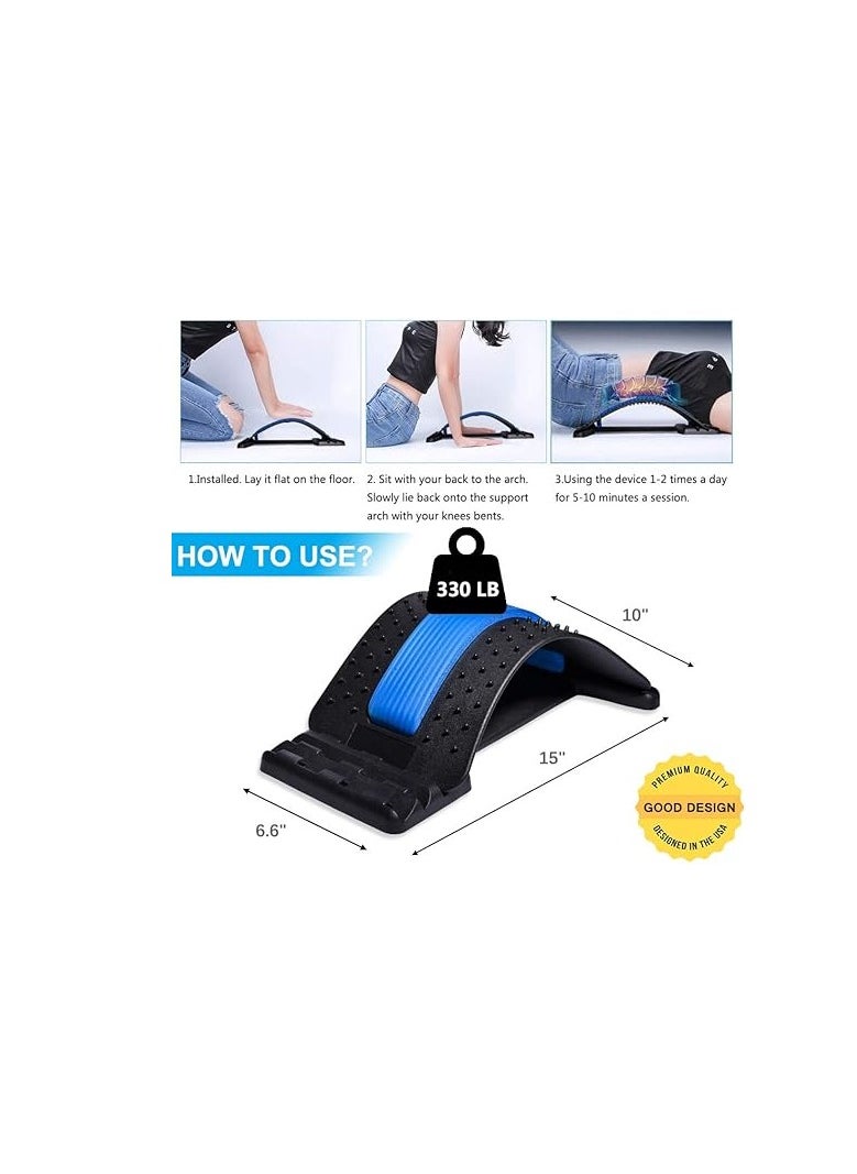 Back Stretcher for Pain Relief – Multi-Level Lumbar Support Device for Lower & Upper Back, Sciatica, Scoliosis, Herniated Disc