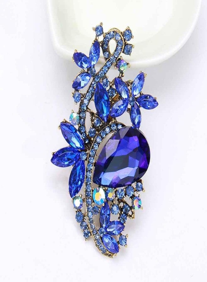 Ezing 4Pcs Brooch Lot with Large Big Size Rhinestone Crystal Fashion Jewelry (w) - Image 3