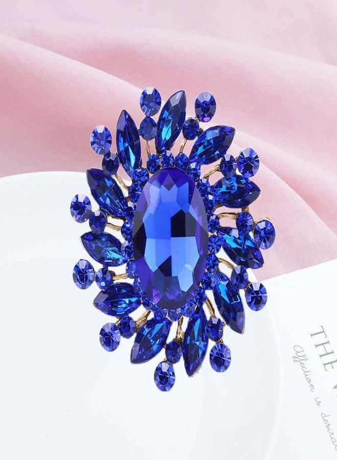Ezing 4Pcs Brooch Lot with Large Big Size Rhinestone Crystal Fashion Jewelry (w) - Image 4