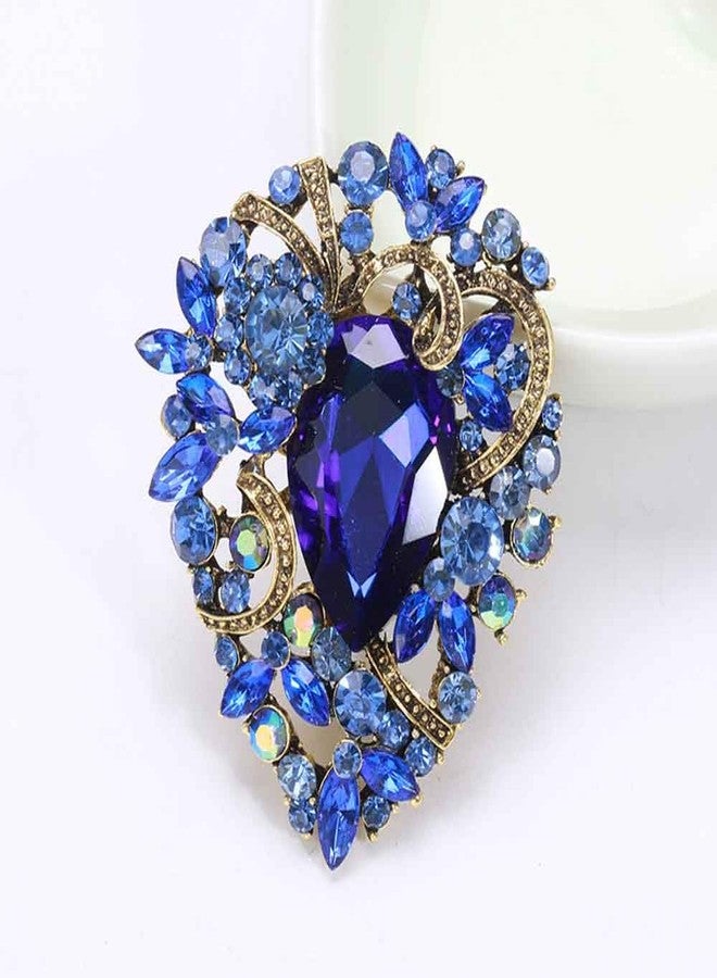 Ezing 4Pcs Brooch Lot with Large Big Size Rhinestone Crystal Fashion Jewelry (w) - Image 2
