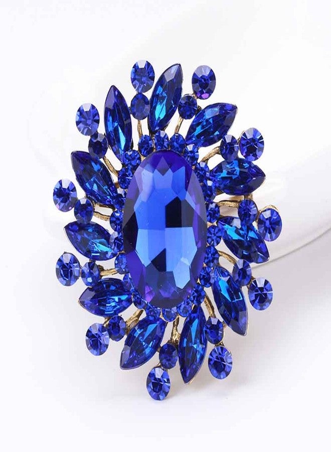 Ezing 4Pcs Brooch Lot with Large Big Size Rhinestone Crystal Fashion Jewelry (w) - Image 5