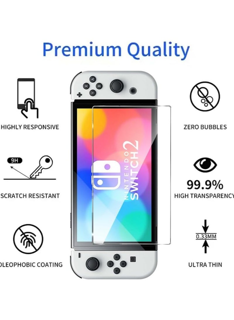 General Nintendo Switch 2 2025 Screen Protector [2 Pieces] 9H Hardness Tempered Glass, High Definition [Scratch Resistant] Nintendo Switch 2 Clear Screen Protector  - Image 2