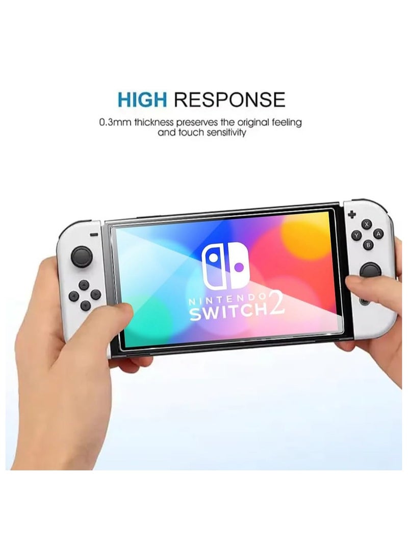 General Nintendo Switch 2 2025 Screen Protector [2 Pieces] 9H Hardness Tempered Glass, High Definition [Scratch Resistant] Nintendo Switch 2 Clear Screen Protector  - Image 4