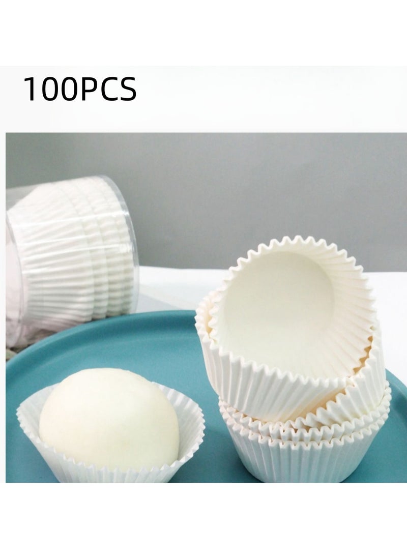 طقم أكواب الخبز 100 قطعة باللون الأبيض  - Image 1