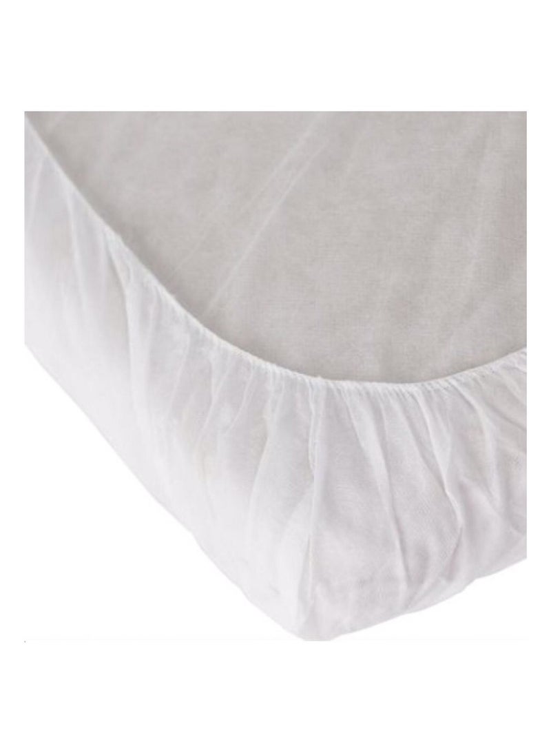 globalstar Globalstar Disposable Non-Woven Fitted Bed Sheet - White, 100cm x 210cm, 10pcs, Hygienic & Breathable for Massage Tables and Spa Beds  - Image 1