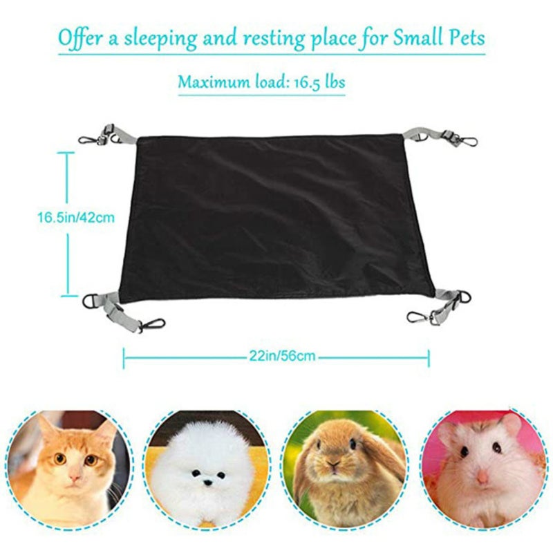 RivenAn Hamaca colgante para gatos, hamaca para mascotas, cama ajustable para gatos, dos lados, cómoda, impermeable, almohadilla de descanso para gatos, perros pequeños, conejos u otros animales pequeños (negro) (Negro) - Image 4