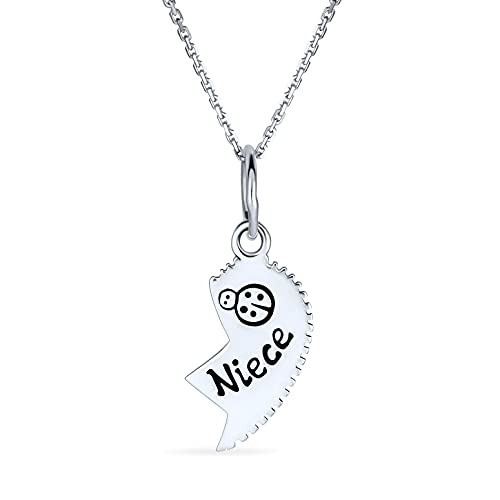 Bling Jewelry 2 PCS Best Friend Aunt Niece Split Broken Puzzle Heart Break Apart Pendant Necklace For Women For Teen Sterling Silver - Image 4