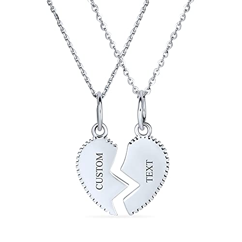 Bling Jewelry 2 PCS Best Friend Aunt Niece Split Broken Puzzle Heart Break Apart Pendant Necklace For Women For Teen Sterling Silver - Image 5