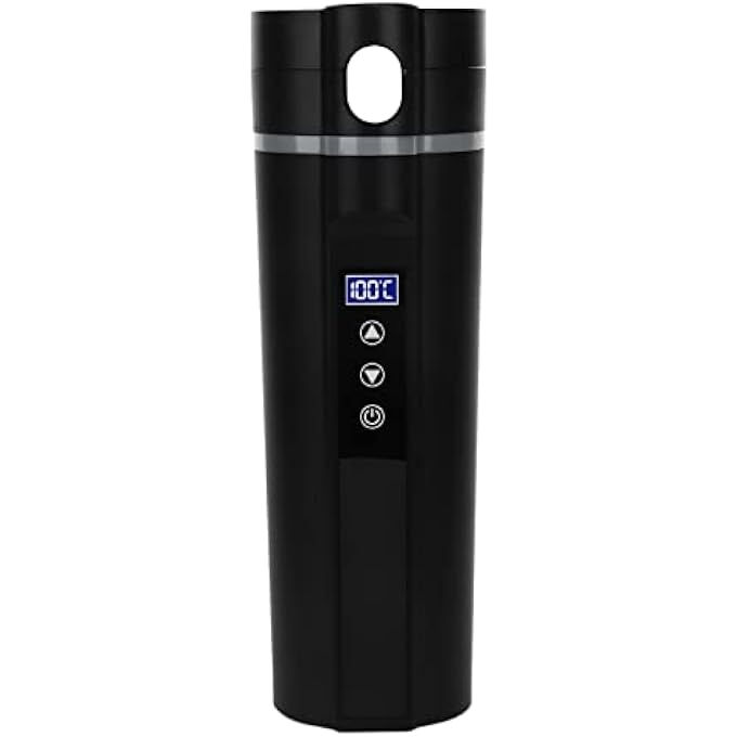 Goshyda Electric Kettle For Car 450Ml Portable Electric Heated Travel Mug Smart Temperature Control Stainless Steel Hot Water Boiler Car Cup Fast Boiling Water For Travel Camping - Image 2