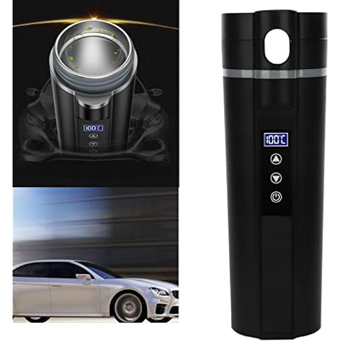 Goshyda Electric Kettle For Car 450Ml Portable Electric Heated Travel Mug Smart Temperature Control Stainless Steel Hot Water Boiler Car Cup Fast Boiling Water For Travel Camping - Image 4