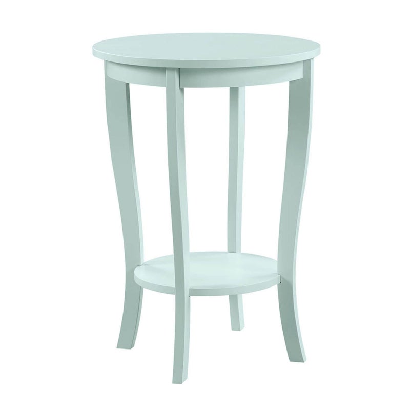 Convenience Concepts American Heritage Round End Table with Shelf, Sea Foam - Image 1