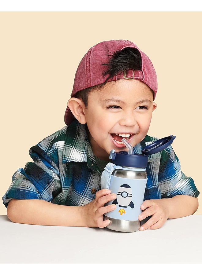 Skip Hop Toddler Sippy Cup With Straw, Sparks Stainless Steel Straw Bottle, Robot - Image 5
