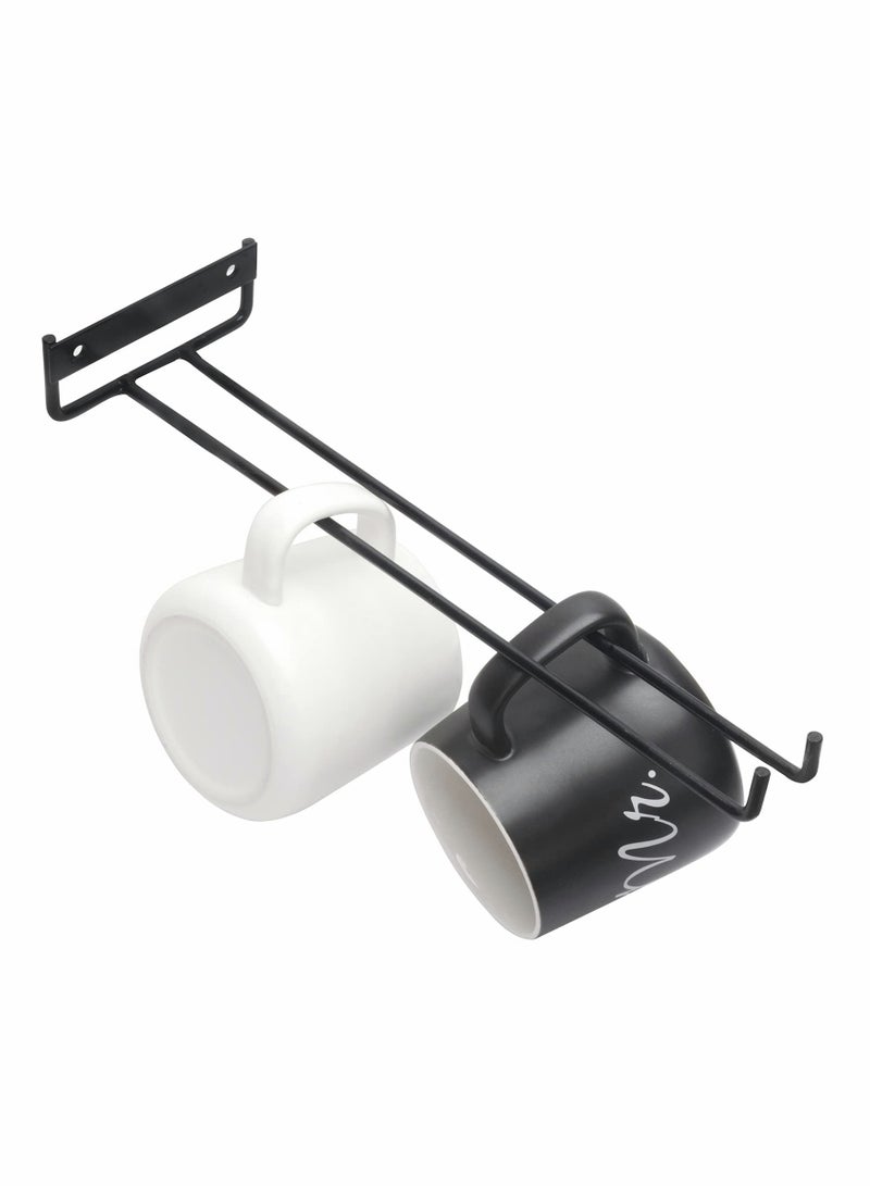 Excefore Glass Cup Rack, 2 PCS Stemware Rack Black, Drinking Glass Holder Under Shelf Metal Wall Mounted Hanging Rack Shelf Mug Cup Display Stand, Glasses Storage Hanger for Cabinet Kitchen, 12Inch - Image 4