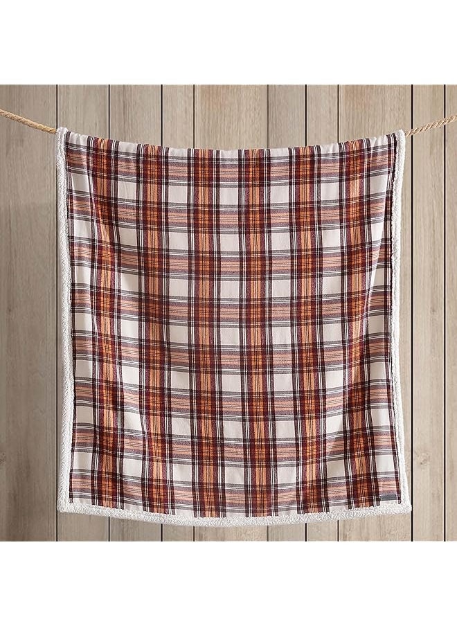 Eddie Bauer - Throw Blanket Super Soft Reversible Sherpa Fleece Bedding Ideal And White Elephant Gifts Cozy Plaid Throw Blankets For Couch Edgewood Red Throw - Image 1