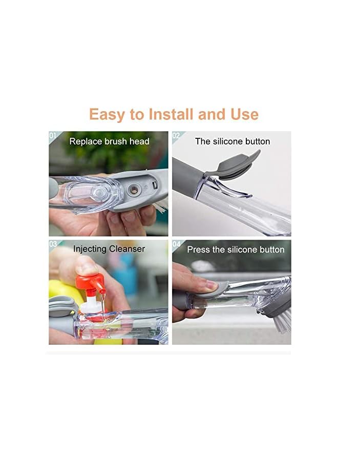 PROMASS Soap Dispensing Brush Washing Pot Kitchen Long Handle Dishwashing Cleaning Scrubber For Sink - Image 5