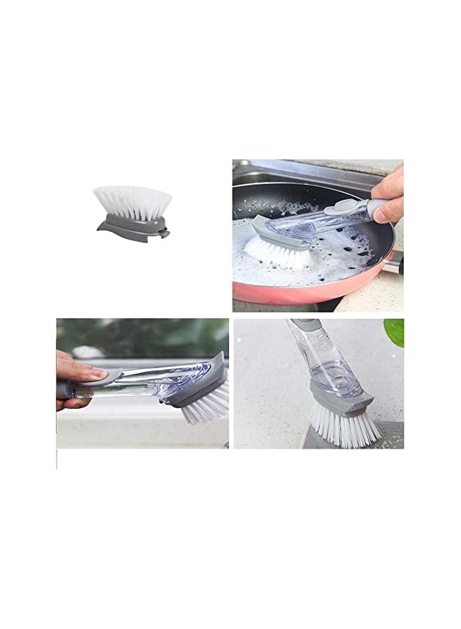 PROMASS Soap Dispensing Brush Washing Pot Kitchen Long Handle Dishwashing Cleaning Scrubber For Sink - Image 4