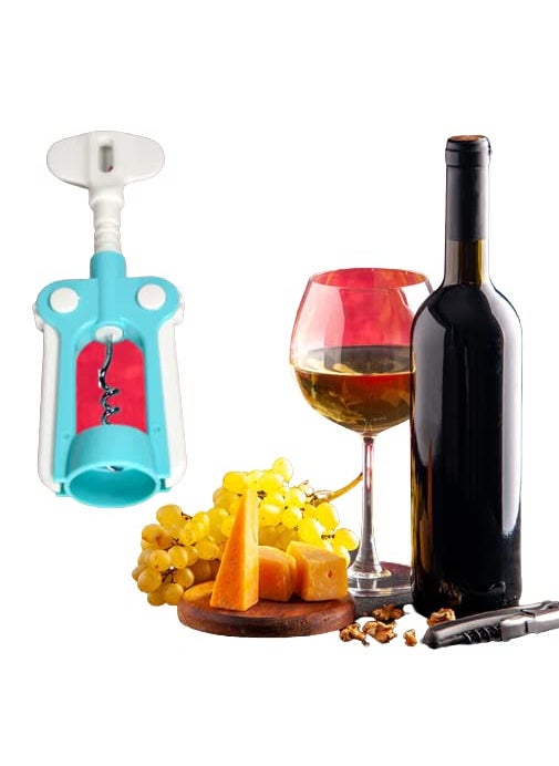 Auraaq Auraaq Red Wine Corkscrew Opener Air Pressure Pump Wine Bottle Opener Easy Cork Wine Remover Corkscrew Pack of 1  - Image 5