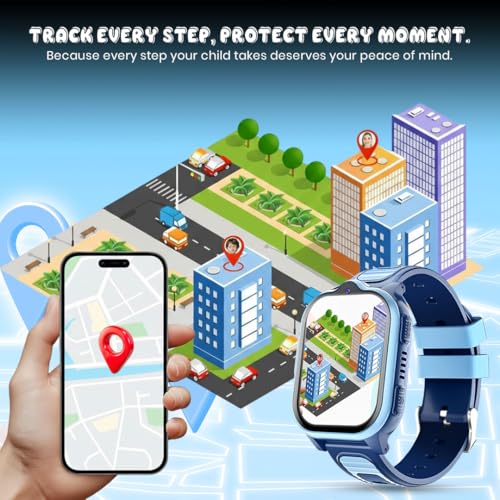 PunnkFunnk TrackNova 4G/5G Kids Smart Watch | HD Video & Voice Calling | Real-Time GPS | Safe Zone, SOS & Class Mode | Family Chat, Games | FaceLock | 800mAh Battery | Smart Watch for Kids - (Blue) - Image 4