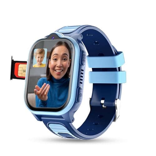 PunnkFunnk TrackNova 4G/5G Kids Smart Watch | HD Video & Voice Calling | Real-Time GPS | Safe Zone, SOS & Class Mode | Family Chat, Games | FaceLock | 800mAh Battery | Smart Watch for Kids - (Blue) - Image 1