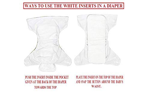 Alya 5 Layer White Microfiber Inserts Liners Wetfree Reusable Washable Cotton Diaper Nappy Inserts Natures Cloth Diaper Liner for Baby Cloth Diapers(PACK OF) (WHITE,PACK OF 5) - Image 3