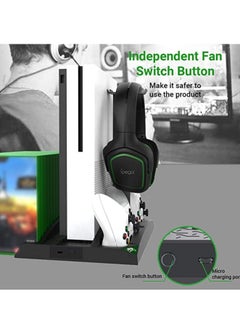 Ipega Vertical Charging Stand For Xbox Series S With Cooling Fan 1400mAh Rechargeable Battery Pack And Dual Controller Charger Headset Holder  - Image 2