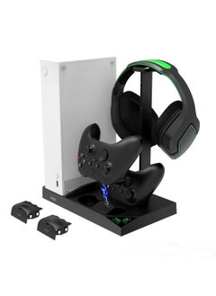 Ipega Vertical Charging Stand For Xbox Series S With Cooling Fan 1400mAh Rechargeable Battery Pack And Dual Controller Charger Headset Holder  - Image 1