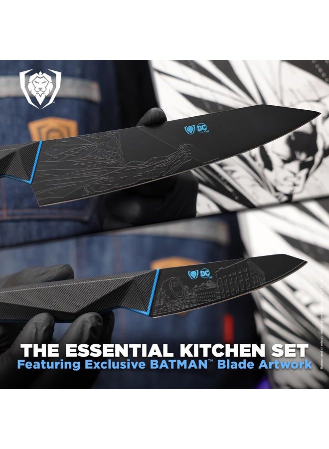 Dalstrong Knife Set-2pc-BATMAN™ DC Licensed SBS Edition-8" Chef Knife 3.75" Paring Knife-7Cr17MoV Steel-Black Titanium Kitchen Knife-DC Batman Set-G10 Handle-Sheath-Comic Figures - Image 5