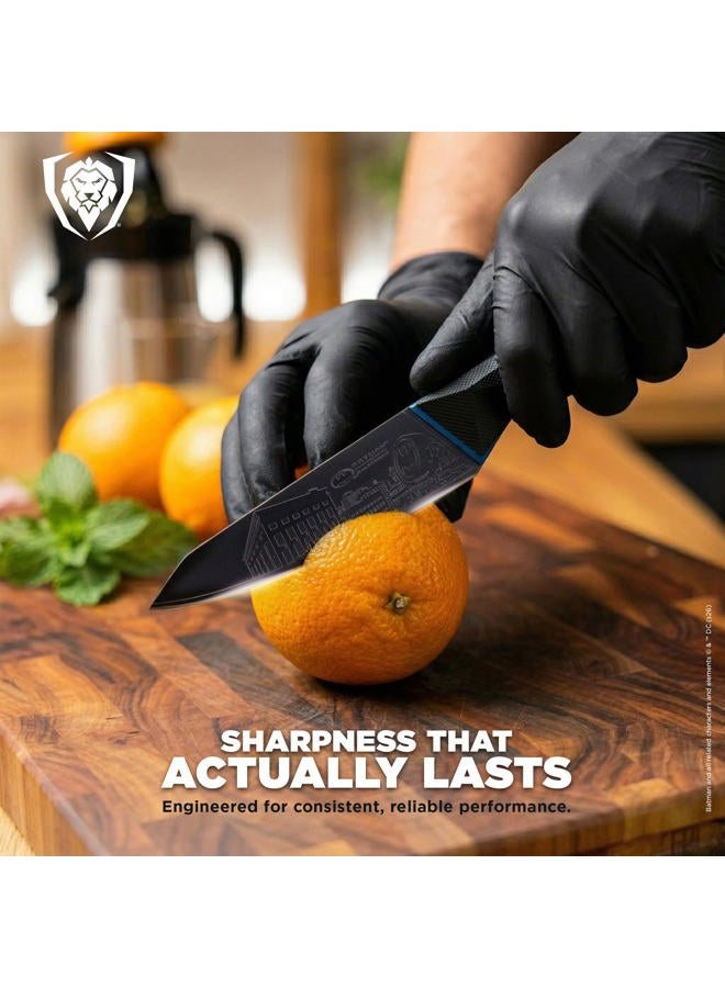Dalstrong Knife Set-2pc-BATMAN™ DC Licensed SBS Edition-8" Chef Knife 3.75" Paring Knife-7Cr17MoV Steel-Black Titanium Kitchen Knife-DC Batman Set-G10 Handle-Sheath-Comic Figures - Image 3