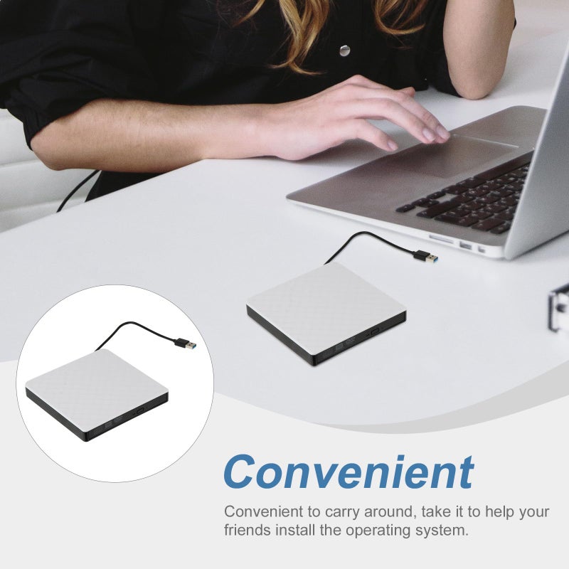 White External USB 3 0 DVD Burner Portable CD Writer Rewriter Drive for Laptop Desktop - Image 4