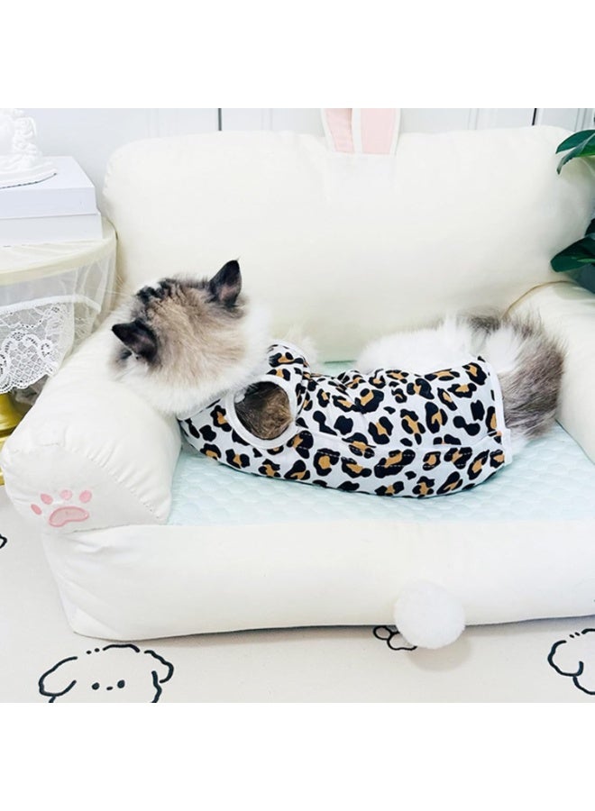 Leopard Print Pet Spay Suit L, Anti Licking Recovery Suit for Cats and Small Dogs, Soft Breathable Surgical Recovery Clothes, Abdominal Wound Protection Collar Alternative - Image 2
