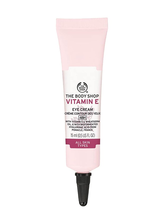 THE BODY SHOP Vitamin E Eye Cream – Hydrating & Brightening Cream with Hyaluronic Acid, Reduces Appearance of Fine Lines, Smooths & Refreshes Delicate Under Eye Skin, Suitable for All Skin Types, 15ml - Image 1