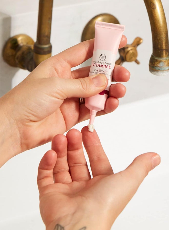 THE BODY SHOP Vitamin E Eye Cream – Hydrating & Brightening Cream with Hyaluronic Acid, Reduces Appearance of Fine Lines, Smooths & Refreshes Delicate Under Eye Skin, Suitable for All Skin Types, 15ml - Image 4