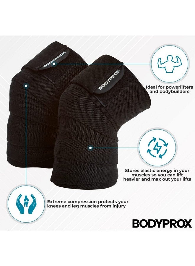 Bodyprox Knee Wrap 2 Pack for Squats, Weightlifting, Powerlifting, Leg Press, and Cross Training, Knee Support for Men and Women - Image 2