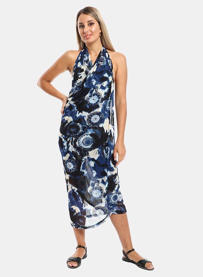 kady Jamila Women Self Pattern Round Collar Cover Up OUTERWEAR, navy, ONE SIZE- Fitted - Image 1