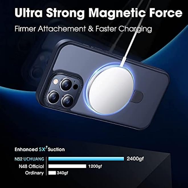UCHUANG for iPhone 14 Pro Case with Magnetic Invisible Stand Cover Shockproof and AntiYellow Slim Thin Translucent Matte Protective Magsafe Case for Apple iPhone 14 Pro 61 inch  Black - Image 2