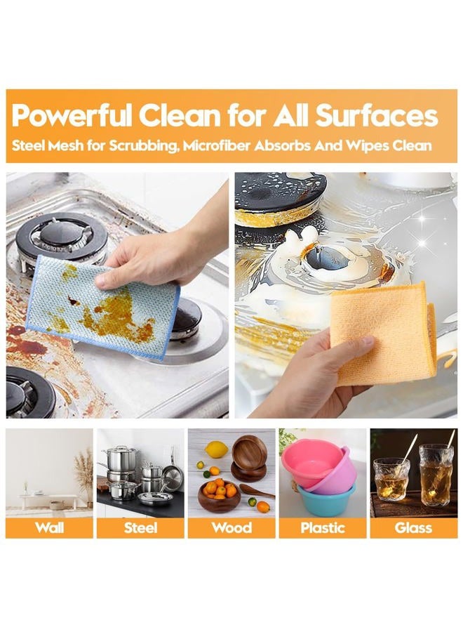 Phafaloop 16 Pcs Multipurpose Wire Dishwashing Rags, Upgraded Dual-Sided Non Scratch Wire Dishcloth, Reusable Metal Wash Cloth, Steel Wool Cleaning Cloths for Kitchen, Cookware, Sinks, Stove Tops - Image 5