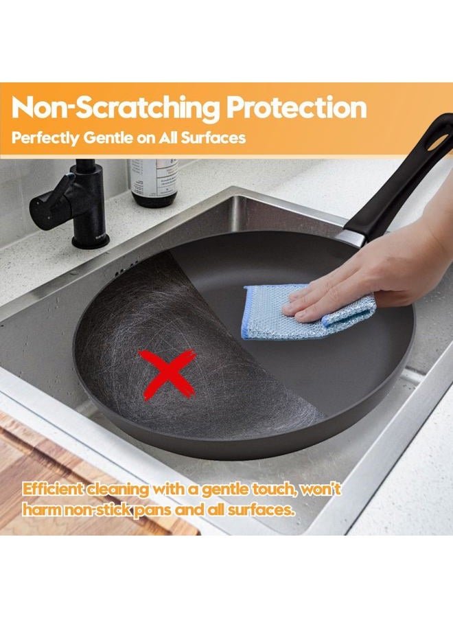 Phafaloop 16 Pcs Multipurpose Wire Dishwashing Rags, Upgraded Dual-Sided Non Scratch Wire Dishcloth, Reusable Metal Wash Cloth, Steel Wool Cleaning Cloths for Kitchen, Cookware, Sinks, Stove Tops - Image 4