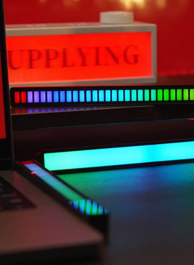 نيس آرت 2pcs 32 RGB إيقاع المصباح الموسيقى الصوت التقاط ضوء الغلاف الجوي لسيارة ضوء الكمبيوتر سطح المكتب ليلة - Image 3