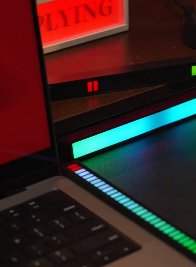 نيس آرت 2pcs 32 RGB إيقاع المصباح الموسيقى الصوت التقاط ضوء الغلاف الجوي لسيارة ضوء الكمبيوتر سطح المكتب ليلة - Image 5