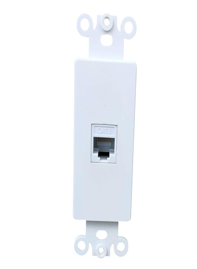 BOPLAT 1 Port CAT6 Ethernet Decora Wall Plate Insert Female to Female - Single CAT 6 RJ45 Keystone Jack Decora Faceplate for Decorator Wallplate - Image 1