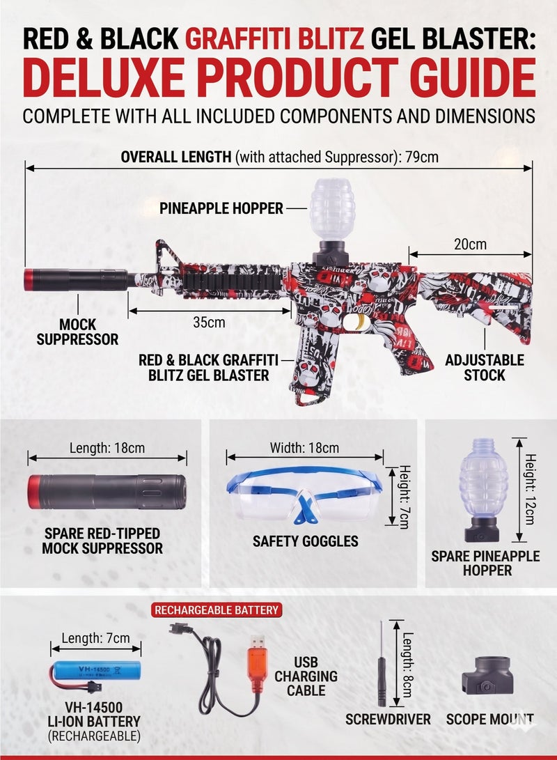 REZZOSS M4 Digital Camo Electric Gel Blaster Kit – Splatter Ball Gun with 1000 Water Beads, Rechargeable Battery & Mock Suppressor | Tactical Splatter Blaster with Goggles for Outdoor Shooting Games | Best Birthday & Holiday Gift for Kids, Teens & Adults - Image 4