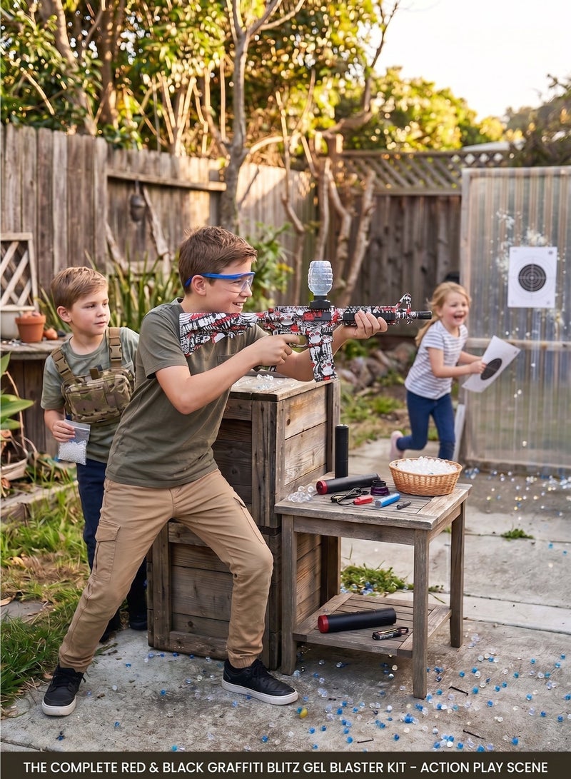 REZZOSS M4 Digital Camo Electric Gel Blaster Kit – Splatter Ball Gun with 1000 Water Beads, Rechargeable Battery & Mock Suppressor | Tactical Splatter Blaster with Goggles for Outdoor Shooting Games | Best Birthday & Holiday Gift for Kids, Teens & Adults - Image 5