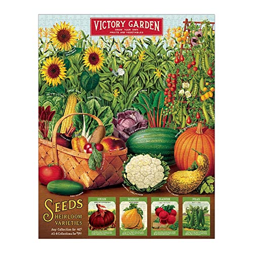 CAVANILLI & CO. Cavallini Vintage Victory Garden Vegetable Garden Jigsaw Puzzle (1000-Piece) - Image 2
